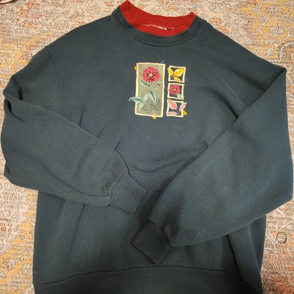 embroidered pull over